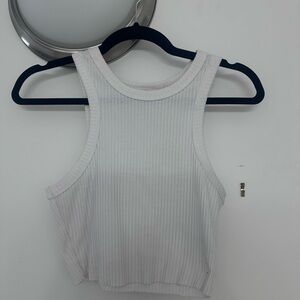 12th Tribe White Ribbed Tank Top